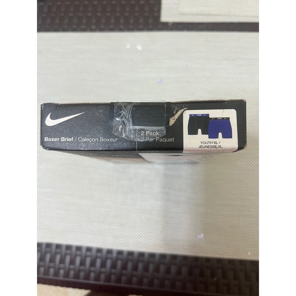 Nike Boxer Brief Youth XL Blue Black New Dri-FIT Essentials Micro 2 Pack